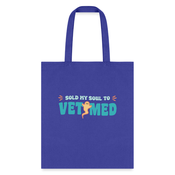Sold my soul to VET MED Cotton Tote Bag-Tote Bag | Q-Tees Q800-I love Veterinary