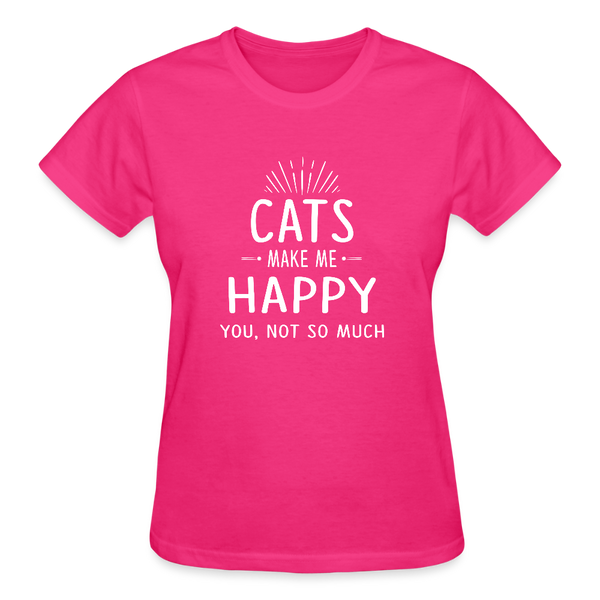 Cats make me happy Gildan Ultra Cotton Ladies T-Shirt-Ultra Cotton Ladies T-Shirt | Gildan G200L-I love Veterinary