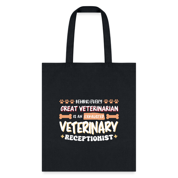 Exhausted veterinary receptionist Cotton Tote Bag-Tote Bag | Q-Tees Q800-I love Veterinary