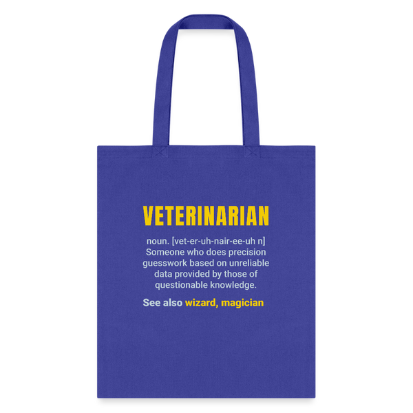 Veterinarian Definition Cotton Tote Bag-Tote Bag | Q-Tees Q800-I love Veterinary