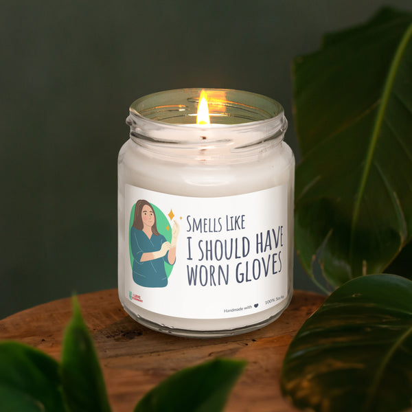 Smells like I should have worn gloves Scented Soy Candle, 8oz-I love Veterinary