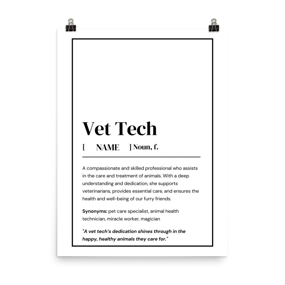 Vet Tech Definition Personalized Poster I Love Veterinary vet-tech-definition-personalized-poster-i-love-veterinary