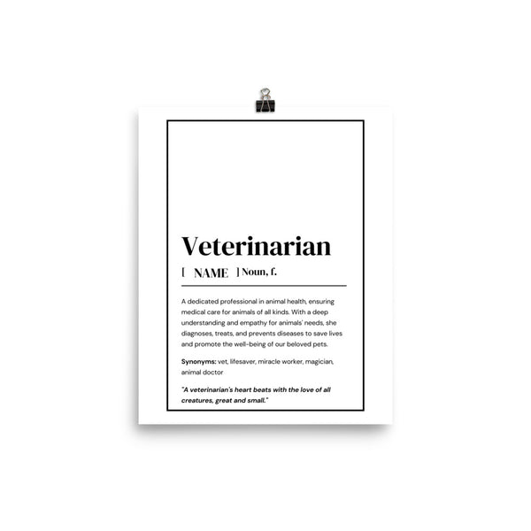 Veterinarian Definition Personalized Poster-Enhanced Matte Paper Poster-I love Veterinary
