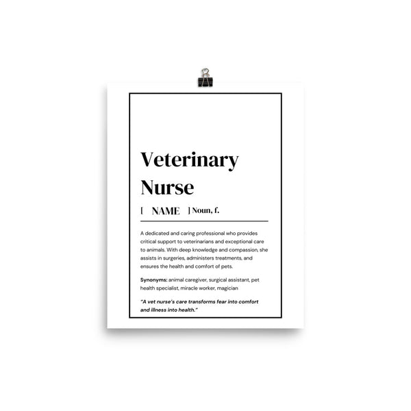 Veterinary Nurse Personalized Poster-Enhanced Matte Paper Poster-I love Veterinary