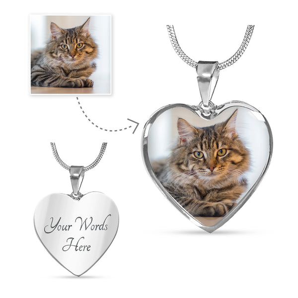 Heart Necklace with a photo of your pet-Custom Necklace-I love Veterinary