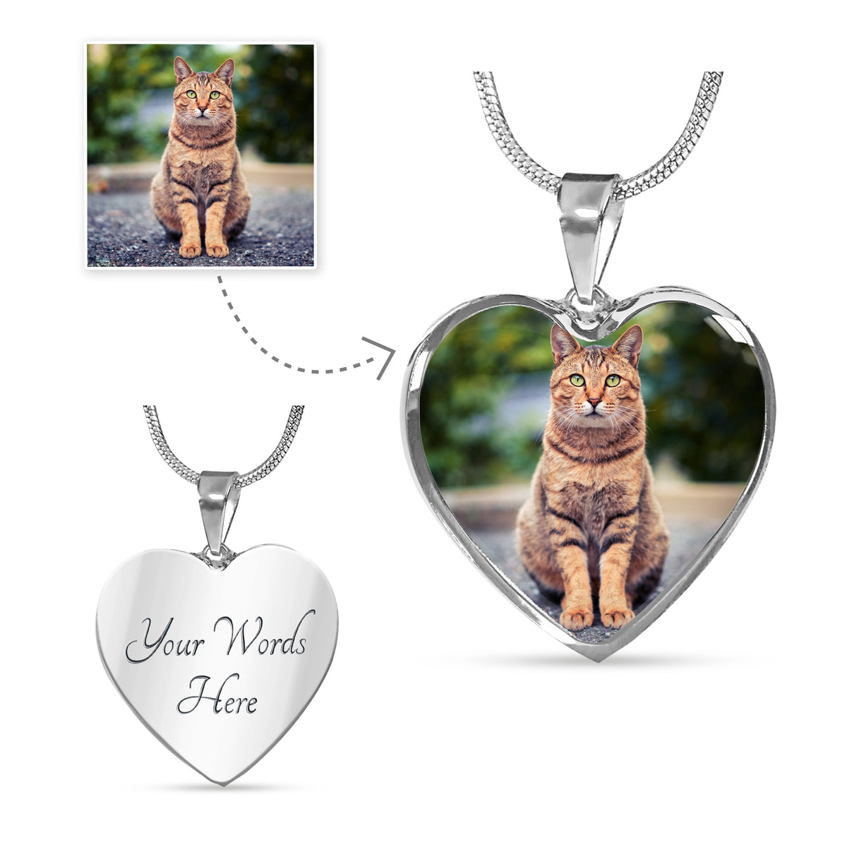 Heart Necklace with a photo of your pet-Custom Necklace-I love Veterinary