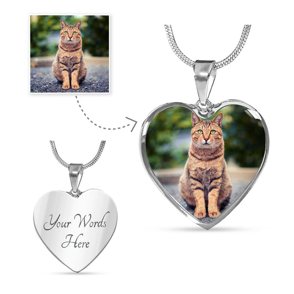 Heart Necklace with a photo of your pet-Custom Necklace-I love Veterinary