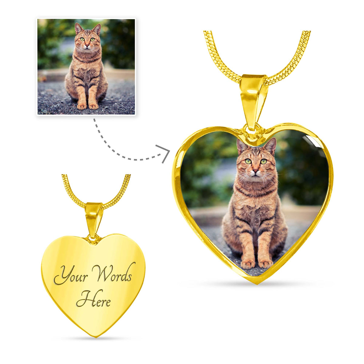 Heart Necklace with a photo of your pet-Custom Necklace-I love Veterinary