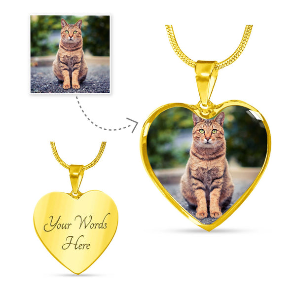 Heart Necklace with a photo of your pet-Custom Necklace-I love Veterinary
