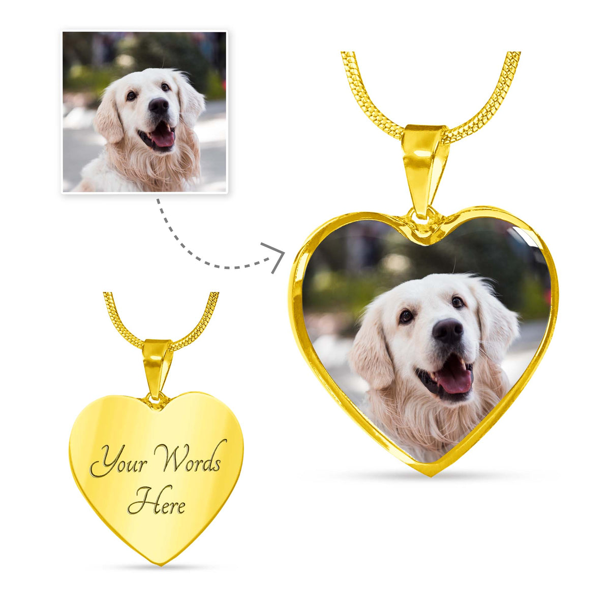 Heart Necklace with a photo of your pet-Custom Necklace-I love Veterinary