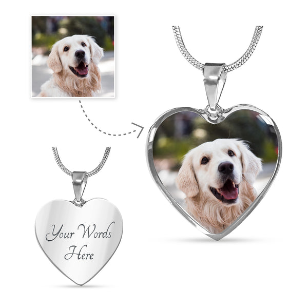 Heart Necklace with a photo of your pet-Custom Necklace-I love Veterinary