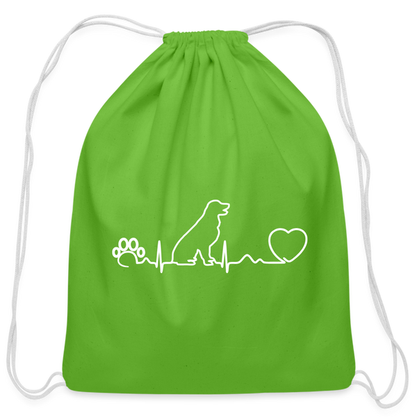 Dog heartbeat Drawstring Bag-Cotton Drawstring Bag | Q-Tees Q4500-I love Veterinary