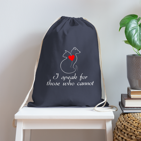 I speak for those who cannot Drawstring Bag-Cotton Drawstring Bag | Q-Tees Q4500-I love Veterinary