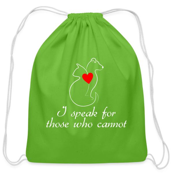 I speak for those who cannot Drawstring Bag-Cotton Drawstring Bag | Q-Tees Q4500-I love Veterinary