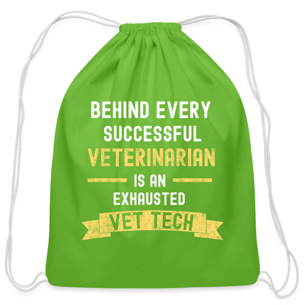 Successful Vet, Exhausted Vet Tech Drawstring Bag-Cotton Drawstring Bag | Q-Tees Q4500-I love Veterinary