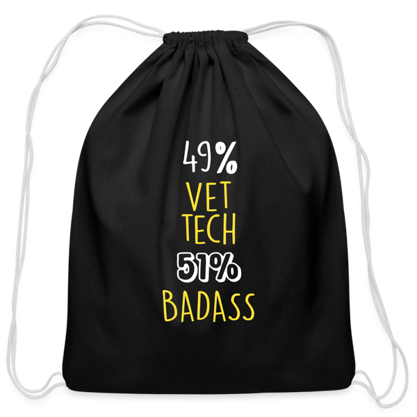 49% Vet tech 51% Badass Drawstring Bag-Cotton Drawstring Bag | Q-Tees Q4500-I love Veterinary