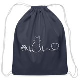 Cat Pulse Drawstring Bag-Cotton Drawstring Bag | Q-Tees Q4500-I love Veterinary