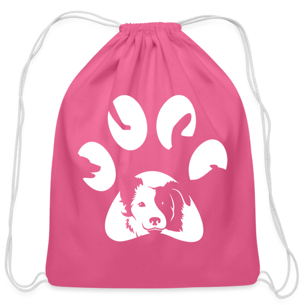 Dog Pawprint Drawstring Bag-Cotton Drawstring Bag | Q-Tees Q4500-I love Veterinary