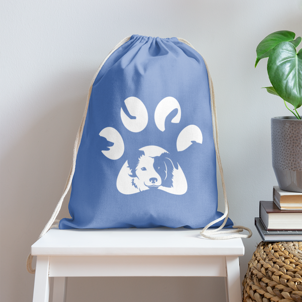 Dog Pawprint Drawstring Bag-Cotton Drawstring Bag | Q-Tees Q4500-I love Veterinary