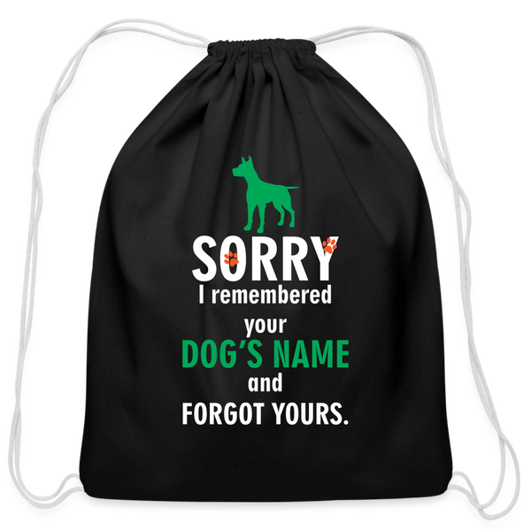 I remembered your dogs name Drawstring Bag-Cotton Drawstring Bag | Q-Tees Q4500-I love Veterinary