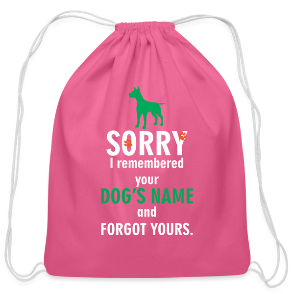 I remembered your dogs name Drawstring Bag-Cotton Drawstring Bag | Q-Tees Q4500-I love Veterinary