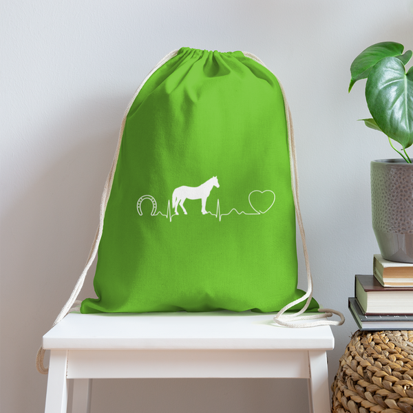 Horse pulse Drawstring Bag-Cotton Drawstring Bag | Q-Tees Q4500-I love Veterinary