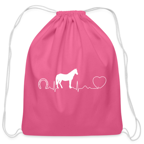 Horse pulse Drawstring Bag-Cotton Drawstring Bag | Q-Tees Q4500-I love Veterinary