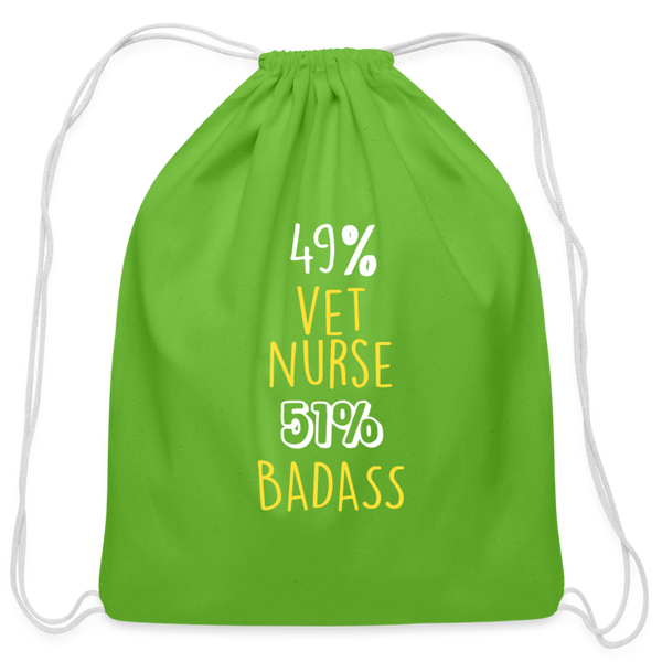 49% vet nurse 51% Badass Drawstring Bag-Cotton Drawstring Bag | Q-Tees Q4500-I love Veterinary