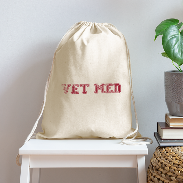 Vet med Drawstring Bag-Cotton Drawstring Bag | Q-Tees Q4500-I love Veterinary