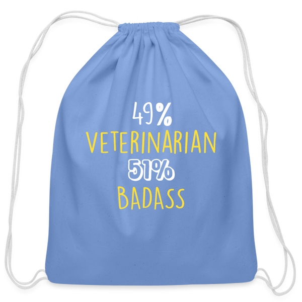 49% Veterinarian 51% Badass Drawstring Bag-Cotton Drawstring Bag | Q-Tees Q4500-I love Veterinary