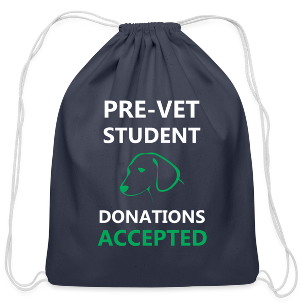 Vet Student Donations Accepted Drawstring Bag-Cotton Drawstring Bag | Q-Tees Q4500-I love Veterinary