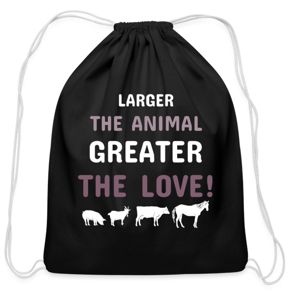 Larger the animal- Greater the love! Drawstring Bag-Cotton Drawstring Bag | Q-Tees Q4500-I love Veterinary