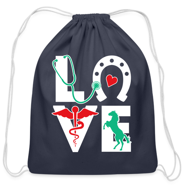 Equine Love Drawstring Bag-Cotton Drawstring Bag | Q-Tees Q4500-I love Veterinary