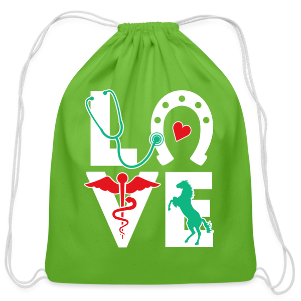 Equine Love Drawstring Bag-Cotton Drawstring Bag | Q-Tees Q4500-I love Veterinary