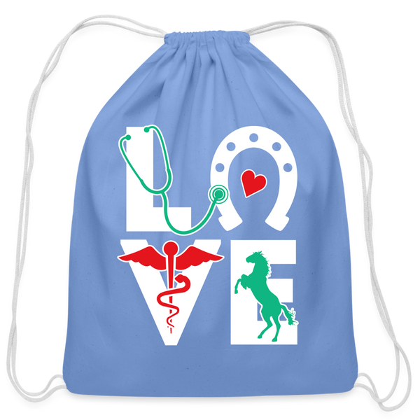 Equine Love Drawstring Bag-Cotton Drawstring Bag | Q-Tees Q4500-I love Veterinary