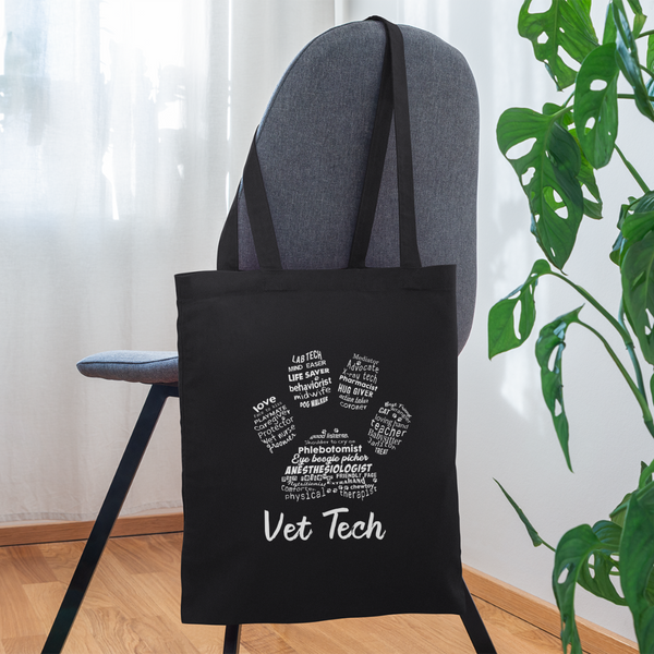 Vet Tech - Paw Print Cotton Tote Bag-Tote Bag | Q-Tees Q800-I love Veterinary