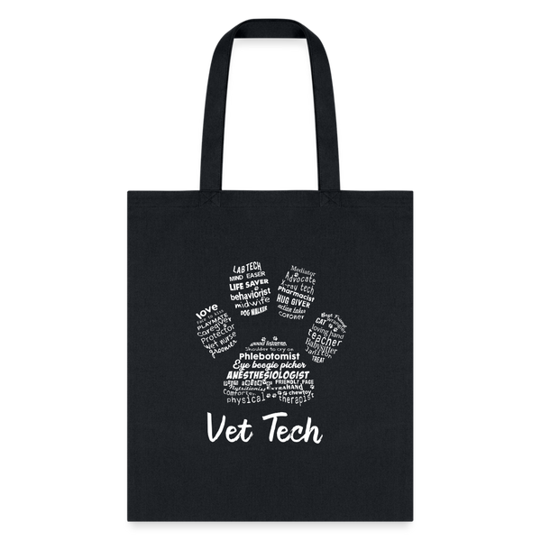 Vet Tech - Paw Print Cotton Tote Bag-Tote Bag | Q-Tees Q800-I love Veterinary