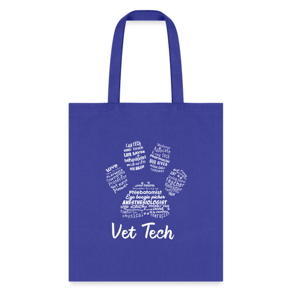 Vet Tech - Paw Print Cotton Tote Bag-Tote Bag | Q-Tees Q800-I love Veterinary