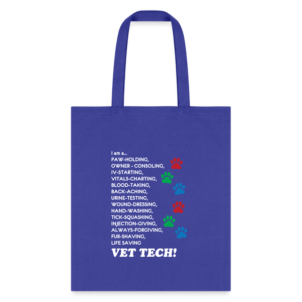 I am a... Vet tech Tote Bag, Shoulder Bag, Veterinary Gift, Vet Tech, Veterinarian, Vet Student Tote Bag-Tote Bag | Q-Tees Q800-I love Veterinary
