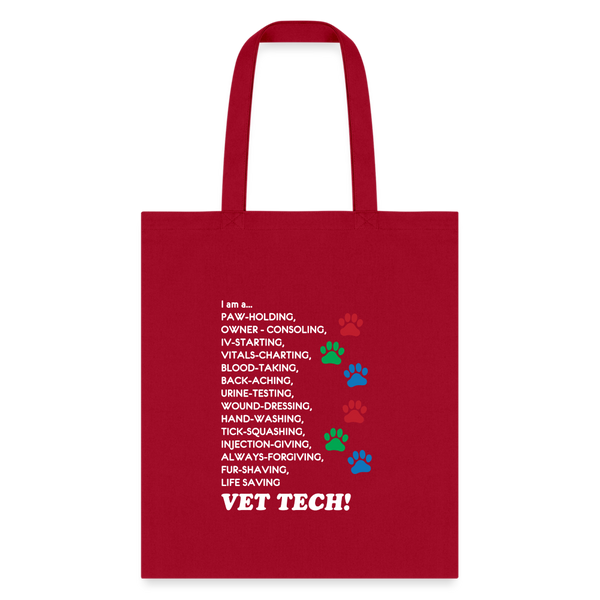 I am a... Vet tech Tote Bag, Shoulder Bag, Veterinary Gift, Vet Tech, Veterinarian, Vet Student Tote Bag-Tote Bag | Q-Tees Q800-I love Veterinary