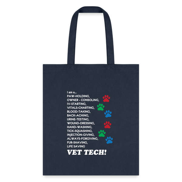 I am a... Vet tech Tote Bag, Shoulder Bag, Veterinary Gift, Vet Tech, Veterinarian, Vet Student Tote Bag-Tote Bag | Q-Tees Q800-I love Veterinary