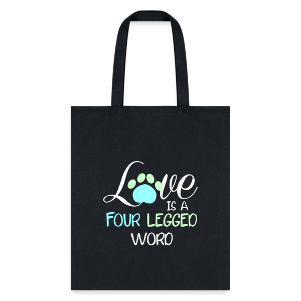 Love is four legged word Tote Bag-Tote Bag | Q-Tees Q800-I love Veterinary