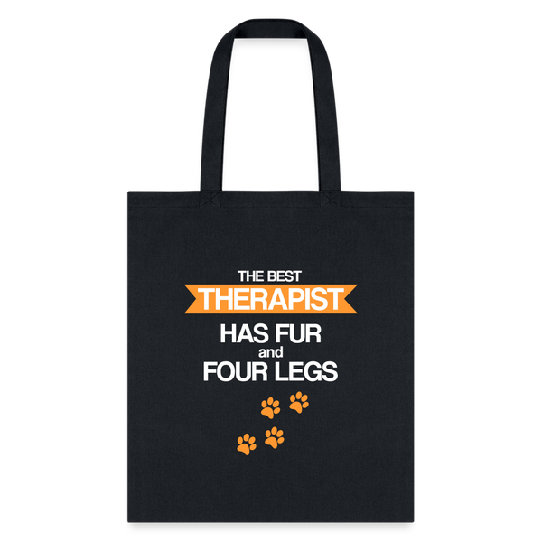 The best therapist has fur and four legs Tote Bag-Tote Bag | Q-Tees Q800-I love Veterinary
