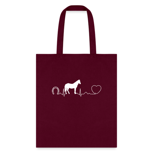 Horse pulse Cotton Tote Bag-Tote Bag | Q-Tees Q800-I love Veterinary