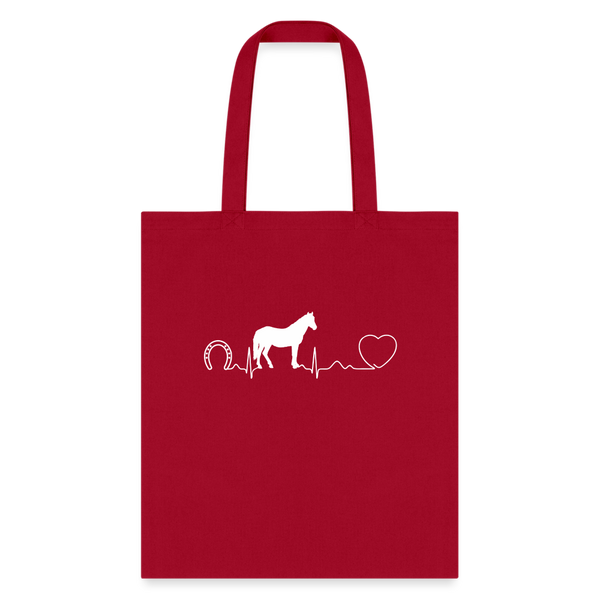 Horse pulse Cotton Tote Bag-Tote Bag | Q-Tees Q800-I love Veterinary