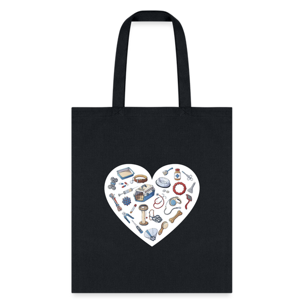 Veterinary Heart Cotton Tote Bag-Tote Bag | Q-Tees Q800-I love Veterinary