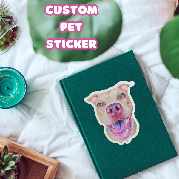 Custom Pet Sticker - From a photo of your dog, cat-Sticker-I love Veterinary