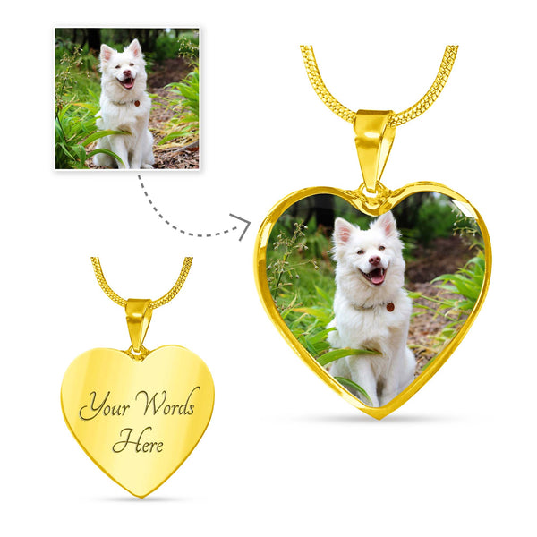 Heart Necklace with a photo of your pet-Custom Necklace-I love Veterinary