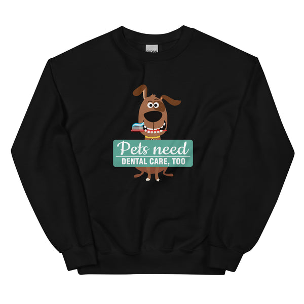 Pet Dental Health Crewneck Sweatshirt-Unisex Crewneck Sweatshirt | Gildan 18000-I love Veterinary