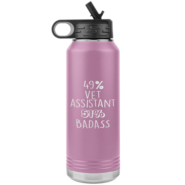 49% Vet Assistant 51% Badass Water Bottle Tumbler 32 oz-Water Bottle Tumbler-I love Veterinary